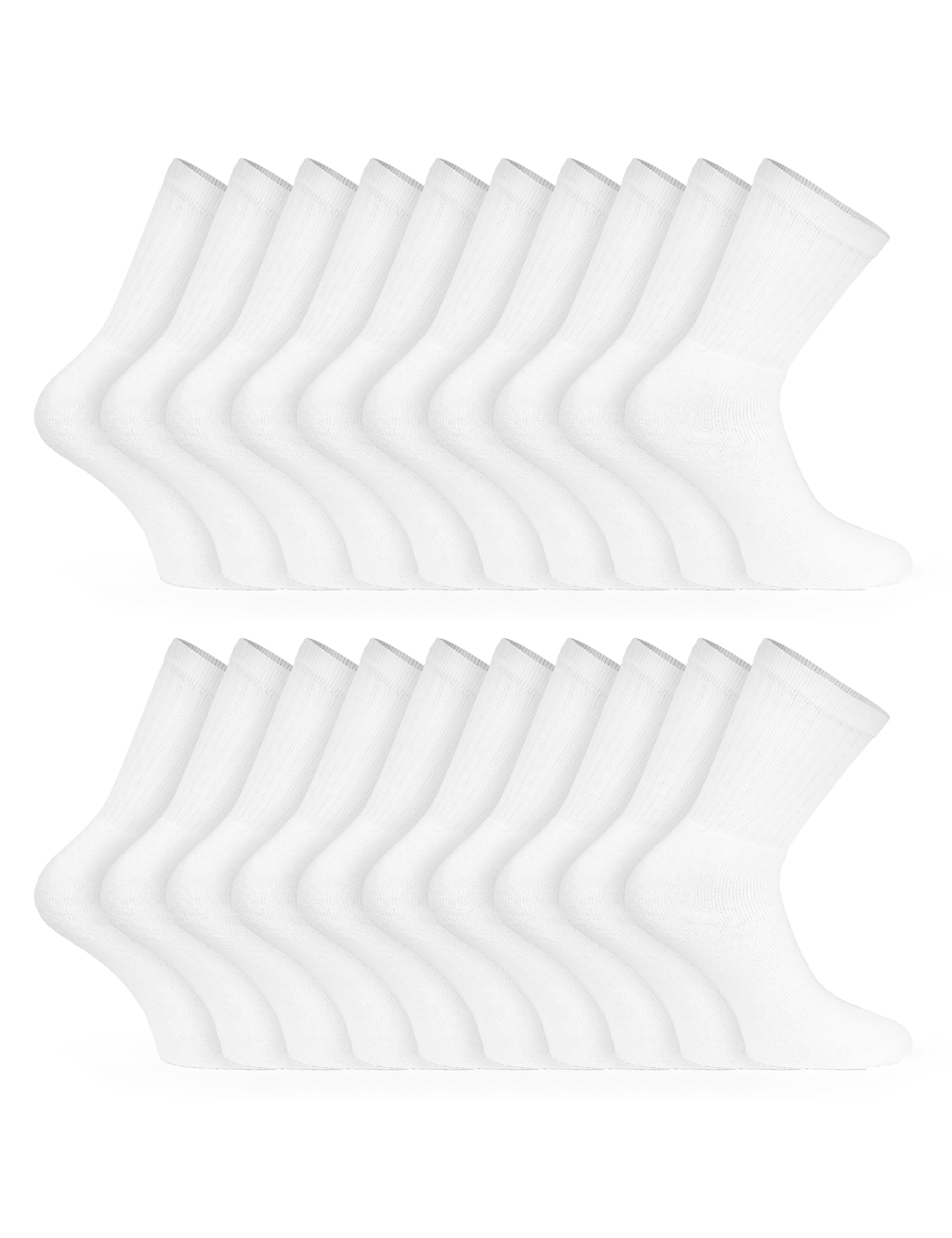 Basic Treasure Lot de 20 paires de chaussettes de tennis, unisexes, en coton doux, chaussettes pour homme et femme, loisirs et sport, chaussettes de travail